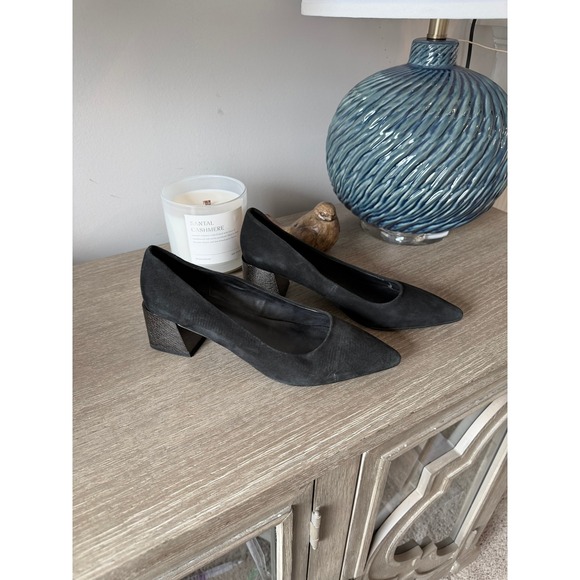 Bleecker & Bond Yasmine Pointed Toe Block Heel Pumps Women Black Size 9M - Picture 1 of 6